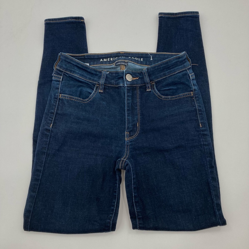 AMERICAN EAGLE AE AEO Dark Wash Hi Rise Jeggings women’s size 4 regular
